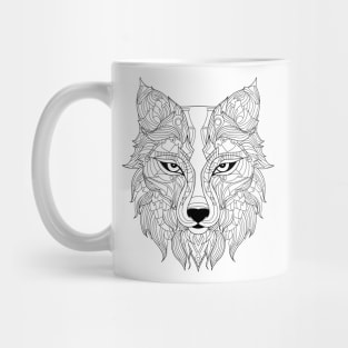 Abstract Wolf Vision: Dynamic Artistic Color Fusion Mug